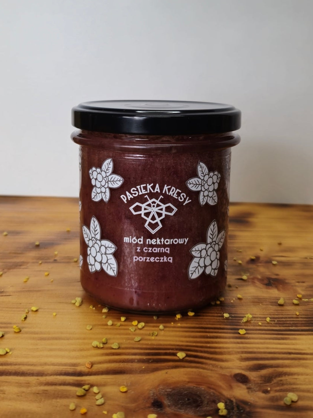 Miód kremowany z czarną porzeczką 430 gr.